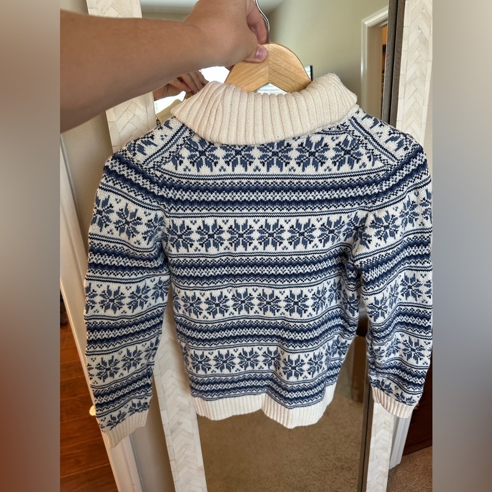Janie and‎ Jack NWT Ivory and Navy Knit Sweater - Picture 3 of 6